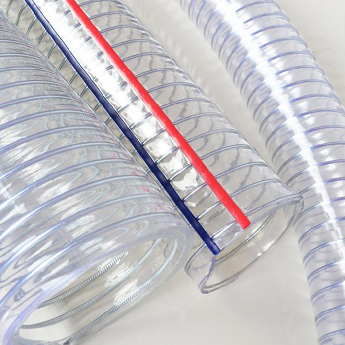 Spiral Steel Wire Reinforced Clear PVC Flexible Hose Pipe tubing